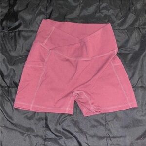 Amazon Women's High-Rise Bike Shorts in Mauve Pink